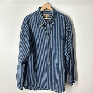 Lord and Taylor indigo denim chambray shirt